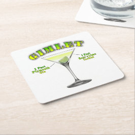 Posavasos Cuadrado De Papel Receta de Cóctel Gimlet Martini Arte