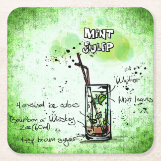Posavasos Cuadrado De Papel Receta para beber julep de menta