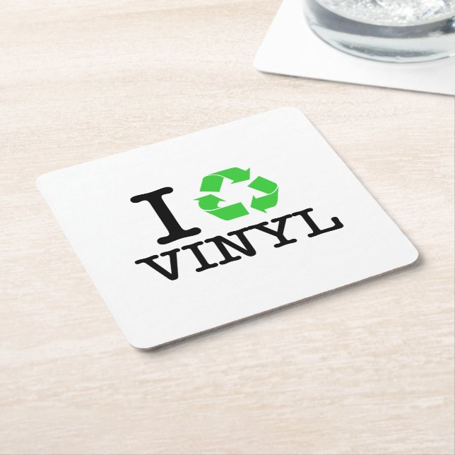 Posavasos Cuadrado De Papel Reciclar vinilo (En perspectiva)