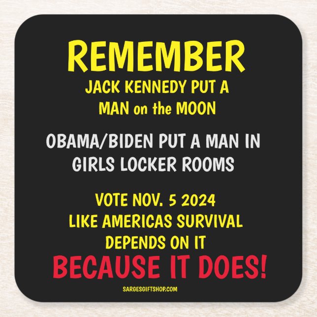 POSAVASOS CUADRADO DE PAPEL RECUERDA VOTAR (Anverso)