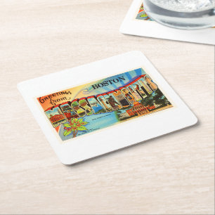 Posavasos Cuadrado De Papel Recuerdo del viaje del vintage de las MAMÁES de