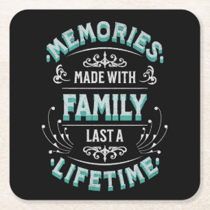 Posavasos Cuadrado De Papel Recuerdos hechos con la familia duran toda la vida