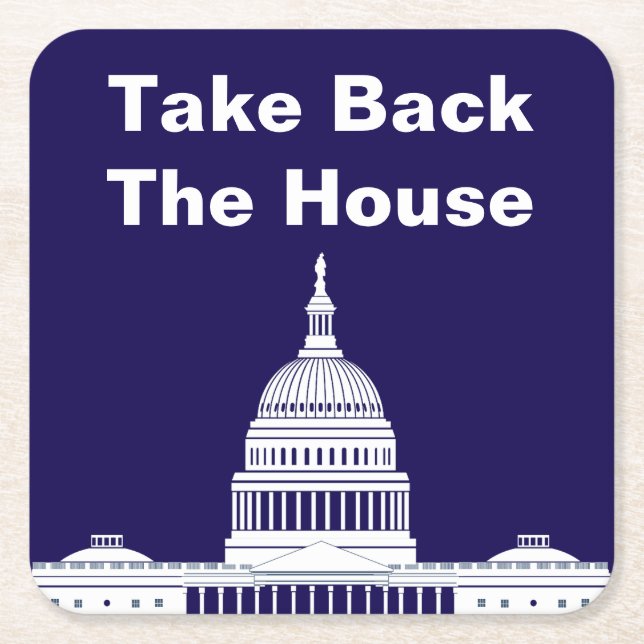 Posavasos Cuadrado De Papel Recuperar la Cámara de Representantes (Anverso)