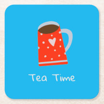 Red Mug Tea Time Coaster