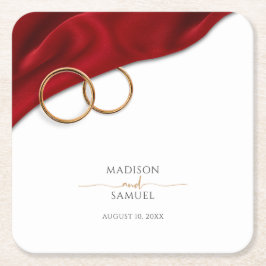 Posavasos Cuadrado De Papel Red Velvet Wedding Coaster