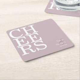 Posavasos Cuadrado De Papel Reflections Wedding Cheers Rosa ID774