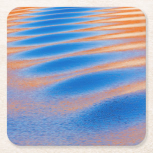 Posavasos Cuadrado De Papel Reflejo de acantilados en el lago Powell  Cañón Gl