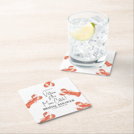 Posavasos Cuadrado De Papel Regaderas de mano acuarela Langostas Fiesta de Des