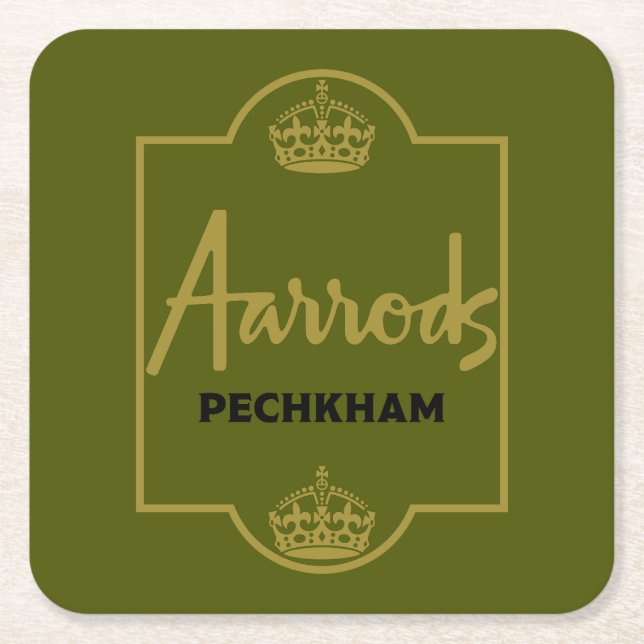 Posavasos Cuadrado De Papel Regalo clásico británico de Novedad (Anverso)