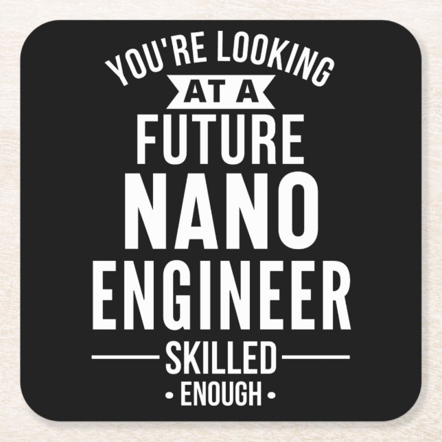 Posavasos Cuadrado De Papel Regalo de ingeniero de NANO (Anverso)