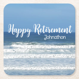 Posavasos Cuadrado De Papel Regalo de Waves y Surf