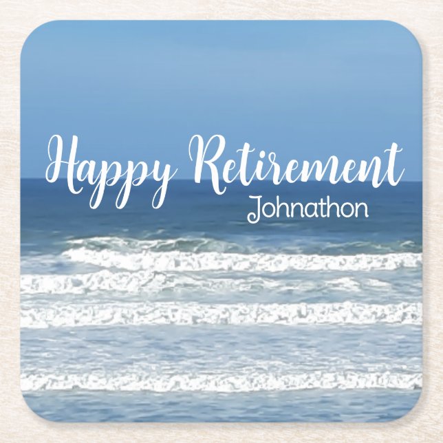 Posavasos Cuadrado De Papel Regalo de Waves y Surf (Anverso)