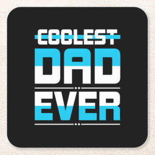 Posavasos Cuadrado De Papel Regalo del Día del Padre El mejor papá del mundo