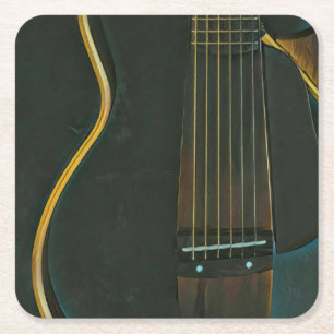 Posavasos Cuadrado De Papel Regalo del guitarrista de Bass