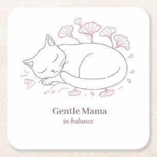 Posavasos Cuadrado De Papel Regalo moderno del Día de la Madre