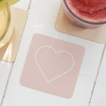 Posavasos Cuadrado De Papel Regalo moderno Pastel Rosa y Corazón Minimalista A<br><div class="desc">Regalo moderno Pastel Rosa y Corazón Minimalista Agradable</div>