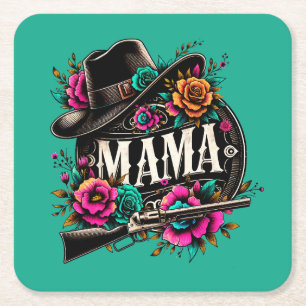 Posavasos Cuadrado De Papel Regalo para la madre; mamá; mamá; madre; Día de la