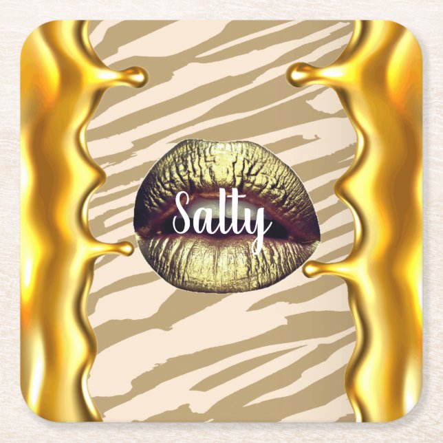 Posavasos Cuadrado De Papel Regalo personalizado para cumpleaños, novia, Boda (Anverso)