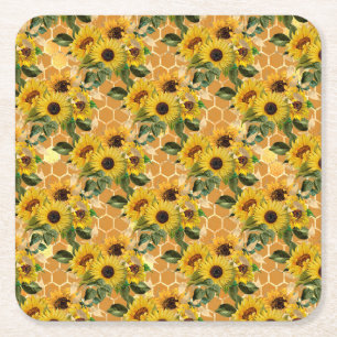Posavasos Cuadrado De Papel Regalos de girasol Hacerlo Como Un Girasol
