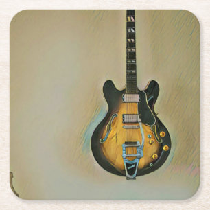 Posavasos Cuadrado De Papel Regalos de Guitarismo