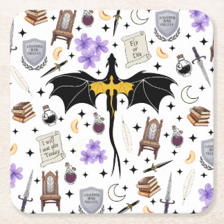 Posavasos Cuadrado De Papel Regalos de Portaobjetos para Amantes de Dragones