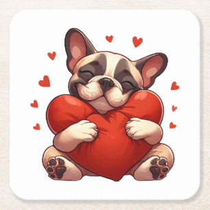Posavasos Cuadrado De Papel Regalos de San Valentín para Pitbull