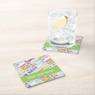 Posavasos Cuadrado De Papel Regalos únicos y especiales de la Fiesta del Cumpl