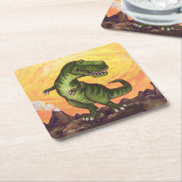 Posavasos Cuadrado De Papel Regalos y accesorios de tiranosaurio