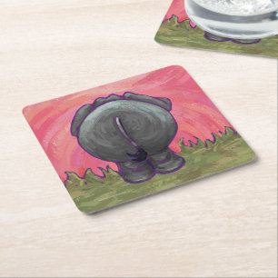 Posavasos Cuadrado De Papel Regalos y accesorios para elefantes
