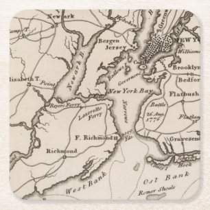 Posavasos Cuadrado De Papel Región de Nueva York y de New Jersey