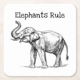Posavasos Cuadrado De Papel Regla de los Elefantes