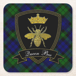 Posavasos Cuadrado De Papel Reina bebe tu texto