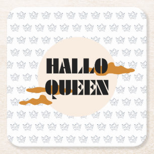 Posavasos Cuadrado De Papel Reina de Halloween, Halloqueen, arte de Halloween 