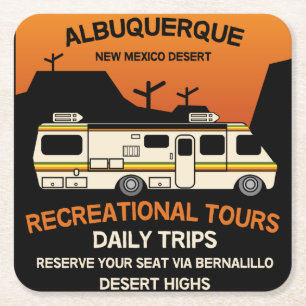 Posavasos Cuadrado De Papel Reina del Camper - Divertida Caravana de RV Campin