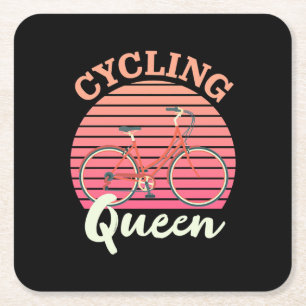 Posavasos Cuadrado De Papel Reina del ciclismo