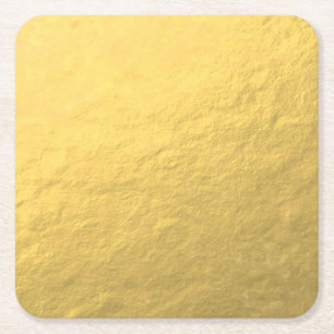 Posavasos Cuadrado De Papel Relieve metalizado dorado elegante impreso
