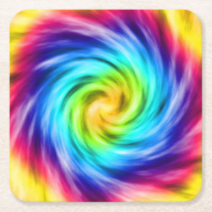 Posavasos Cuadrado De Papel Remolino súper coloreado