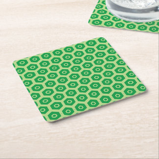 Posavasos Cuadrado De Papel Reparación de papel - Hexageres verdes