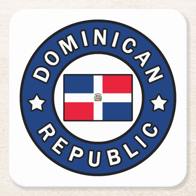 Posavasos Cuadrado De Papel República Dominicana (Anverso)