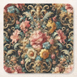 Posavasos Cuadrado De Papel Requiem for Arcana – Gothic Floral Design<br><div class="desc">A riotous bloom at the edge of memory. Requiem for Arcana orchestrates golden scrollwork and lush florals—sun-washed marigolds, coral lilies, sky-blues, and faded rose—into a final baroque offering. It's a composition of color and echo, elegant yet touched by elegy. Perfect for those who believe beauty is best remembered in full...</div>