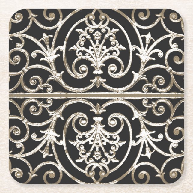 Posavasos Cuadrado De Papel Resaltar hierro (Anverso)