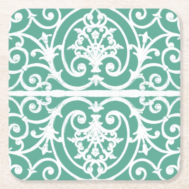 Posavasos Cuadrado De Papel Resaltar hierro (Anverso)