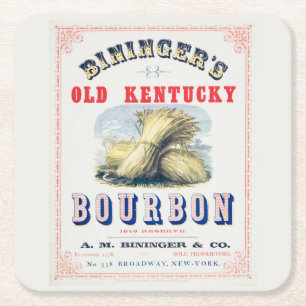 Posavasos Cuadrado De Papel Reserva del Viejo Kentucky Bourbon 1849 de Bininge
