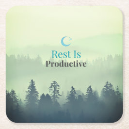 Posavasos Cuadrado De Papel Rest Is Productive – Minimal Motivational Drink Co