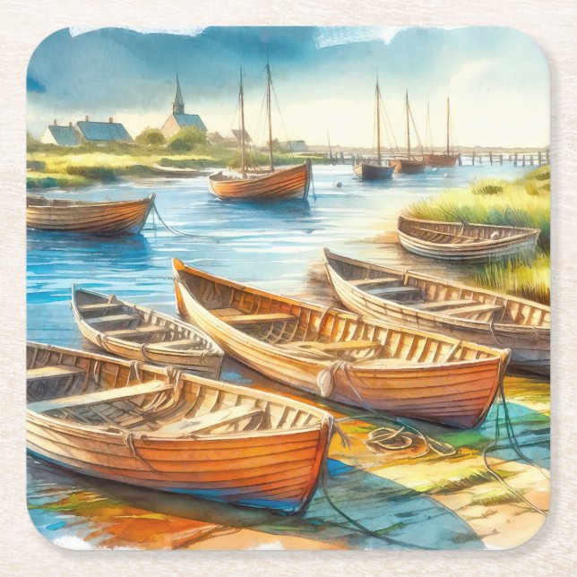 Posavasos Cuadrado De Papel Resto del estuario (Anverso)