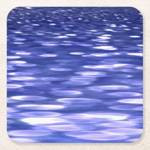 Posavasos Cuadrado De Papel Resumen #3: Brillo azul