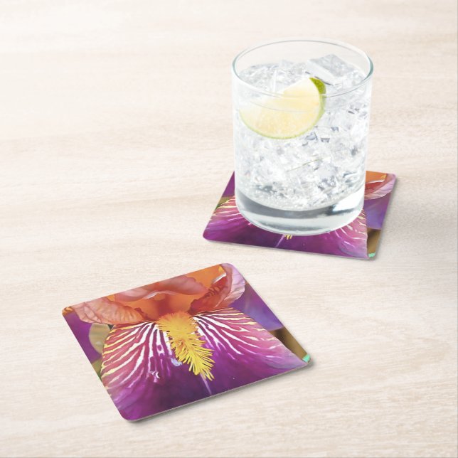 Posavasos Cuadrado De Papel Resumen artístico de Iris claro (In situ)