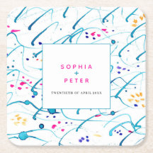 Resumen de las olas tropicales color rosa naranja 