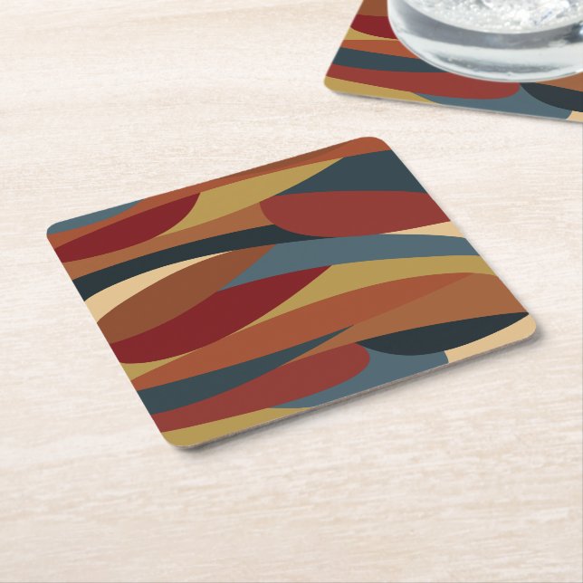 Posavasos Cuadrado De Papel Resumen del estilo de vidrio templado geométrico o (En perspectiva)