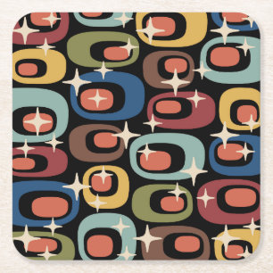 Posavasos Cuadrado De Papel Resumen moderno Retro Mid Century